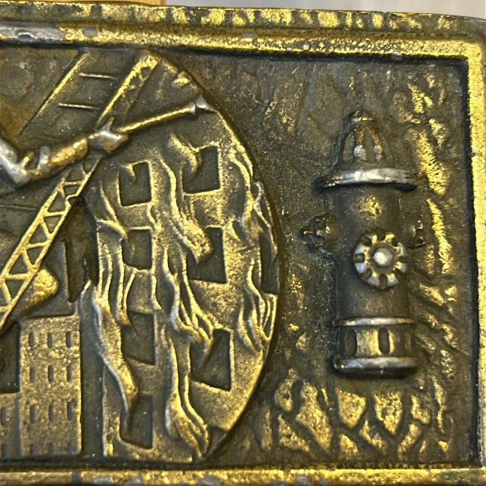 Tiffany Studios New York firefighter belt buckle vintage